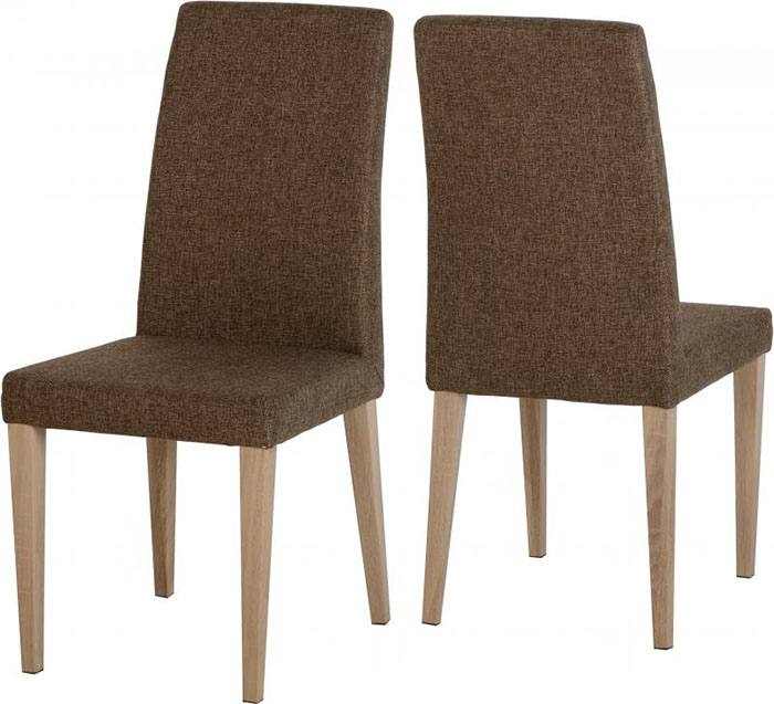 Milan Chair in Brown Fabric - Click Image to Close